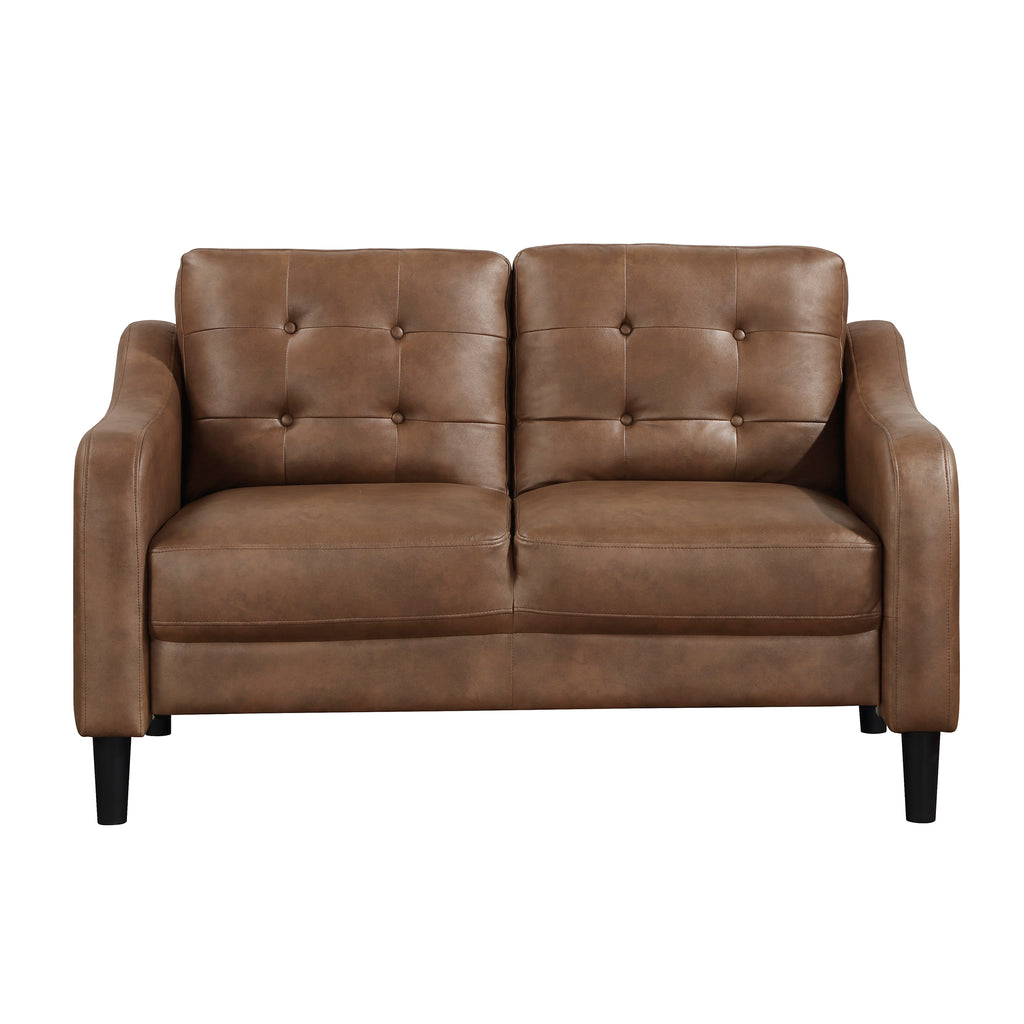 Polished Microfiber Living Room Loveseat
