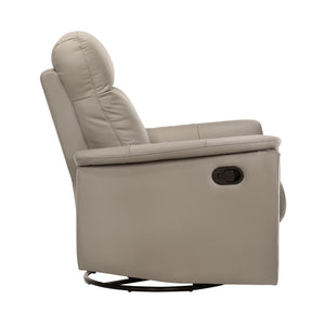 Leather Match Swivel Glider Manual Reclining Chair