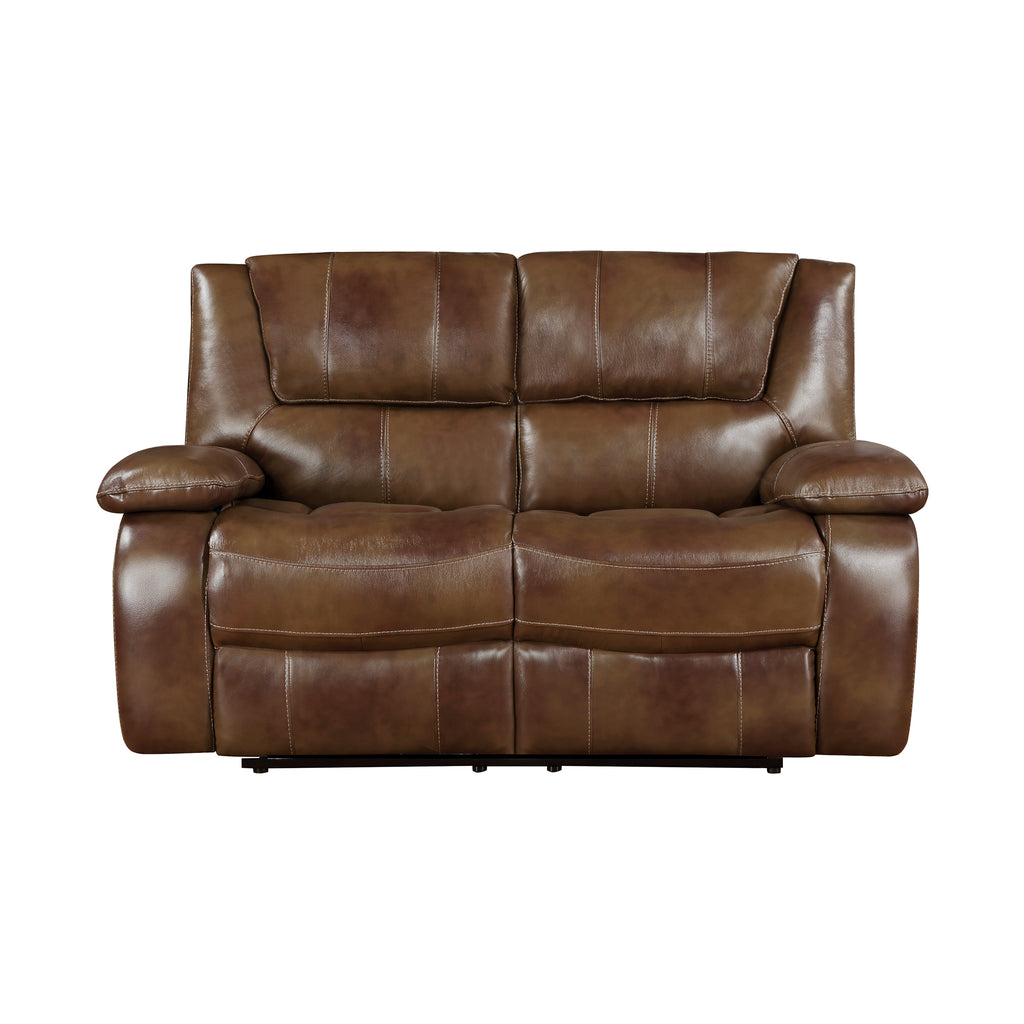 Leather Match Double Reclining Loveseat