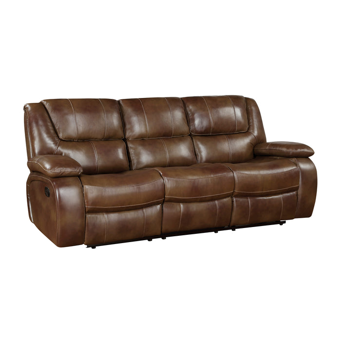 Leather Match Double Reclining Sofa