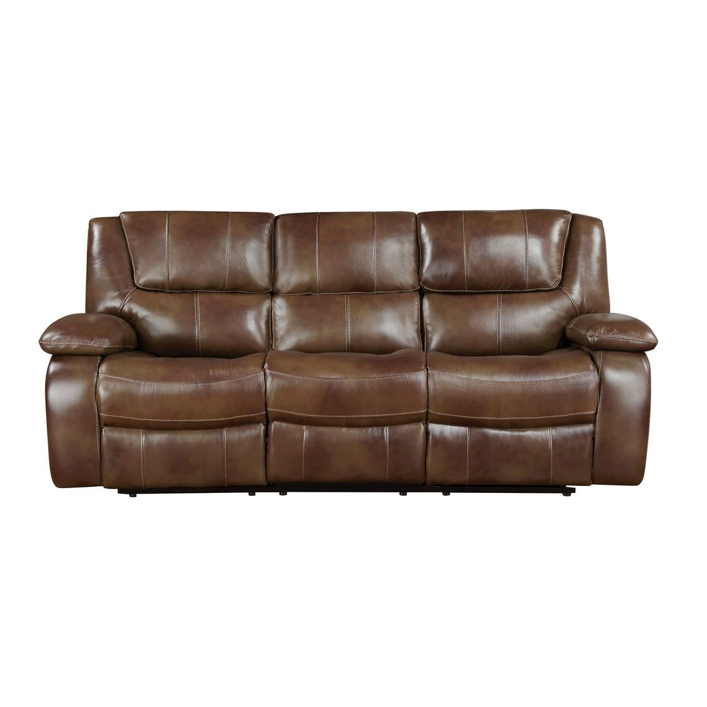 Leather Match Double Reclining Sofa