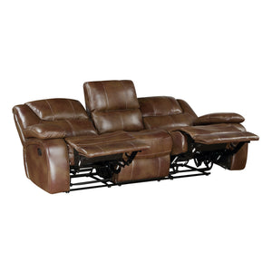 Leather Match Double Reclining Sofa
