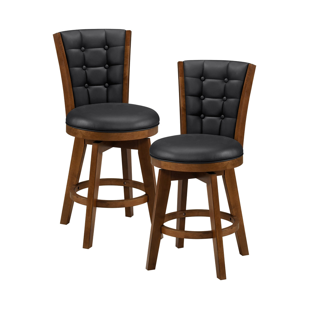 Faux Leather Swivel Counter Height Chair, Set of 2