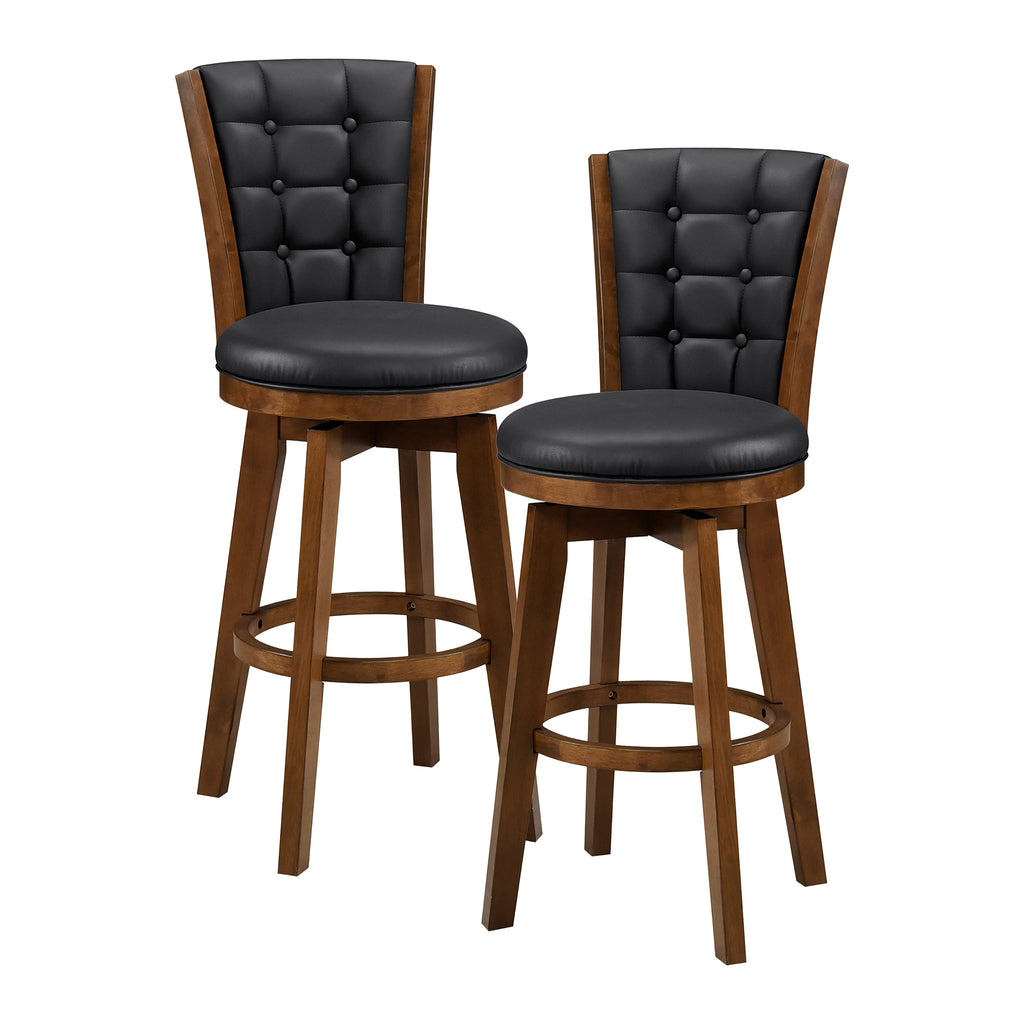 Faux Leather Swivel Pub Height Chair, Set of 2