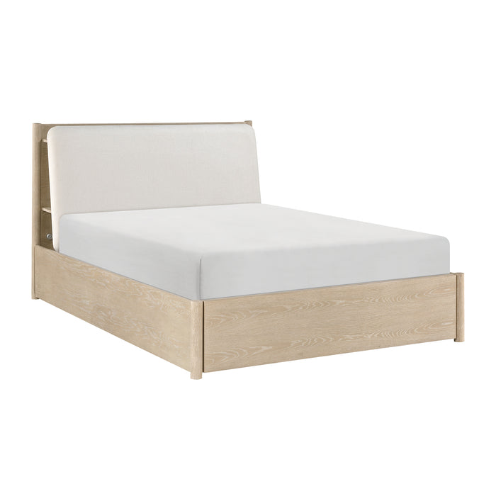 Platform Bed with Footboard Storage, King