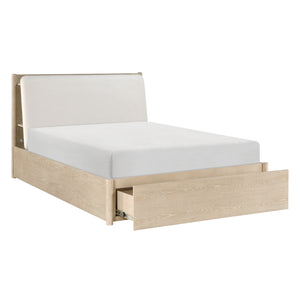 Platform Bed with Footboard Storage, King