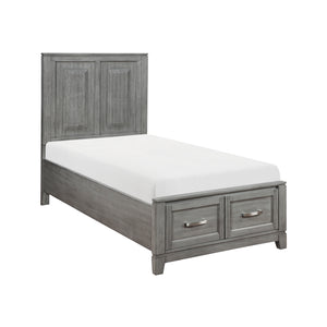 Platform Bed with Footboard Storage, Twin