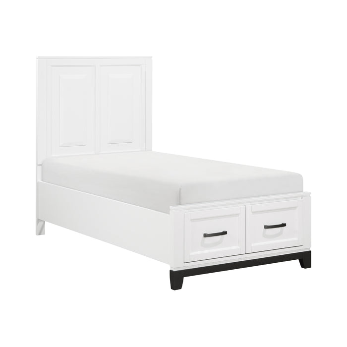 Platform Bed with Footboard Storage, Twin