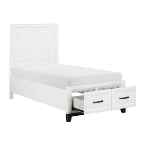 Platform Bed with Footboard Storage, Twin