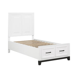 Platform Bed with Footboard Storage, Twin