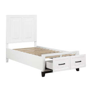 Platform Bed with Footboard Storage, Twin
