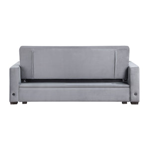 Velvet Fabric Convertible Sofa with Hidden Storage