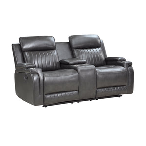 Faux Leather Double Reclining Loveseat