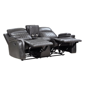 Faux Leather Double Reclining Loveseat