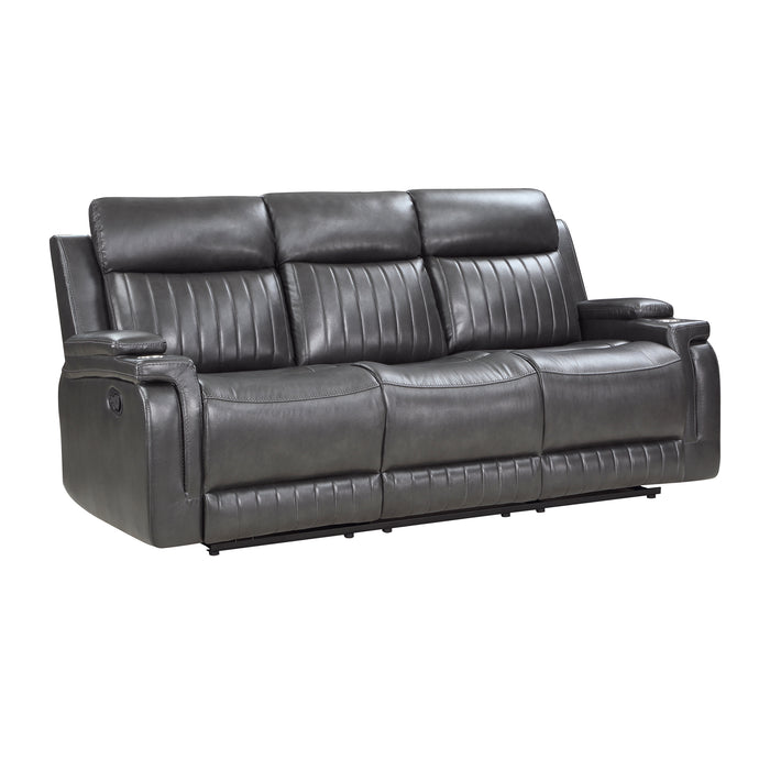 Faux Leather Double Reclining Sofa