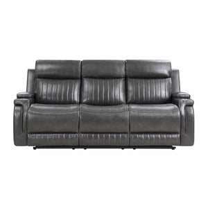 Faux Leather Double Reclining Sofa