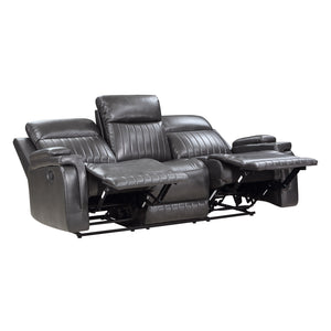 Faux Leather Double Reclining Sofa