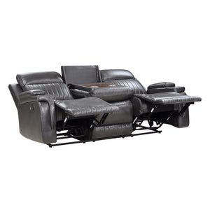 Faux Leather Double Reclining Sofa