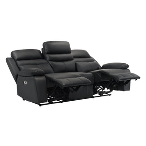 Leather Match Power Double Reclining Sofa