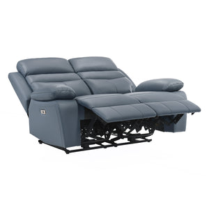 Leather Match Power Double Reclining Loveseat