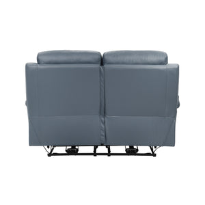Leather Match Power Double Reclining Loveseat