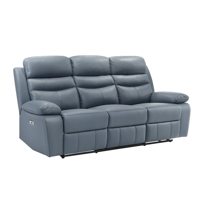 Leather Match Power Double Reclining Sofa