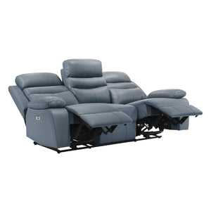 Leather Match Power Double Reclining Sofa