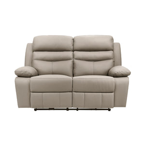 Leather Match Power Double Reclining Loveseat