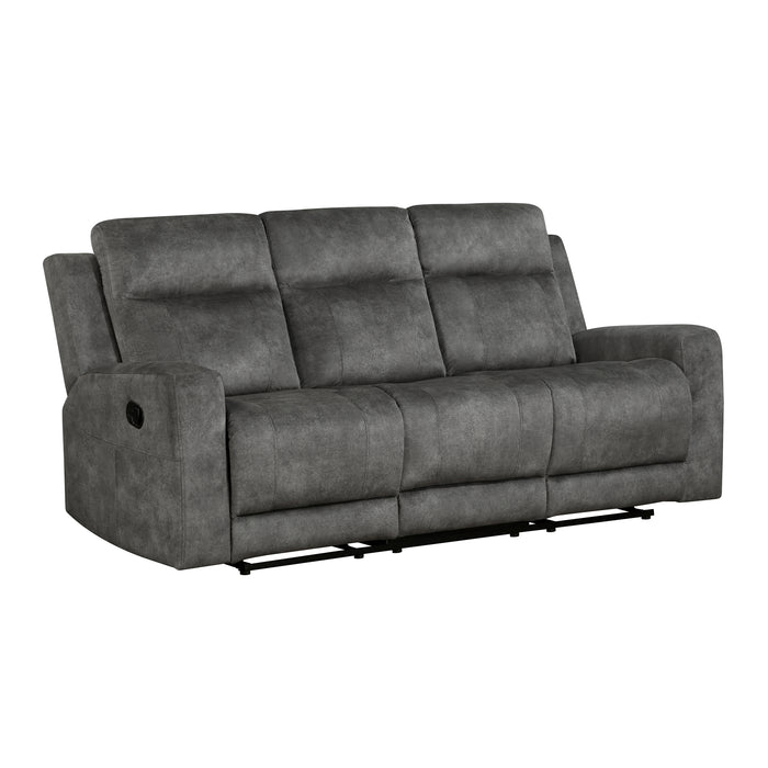 Textured Microfiber Double Reclining Sofa