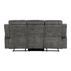 Textured Microfiber Double Reclining Sofa