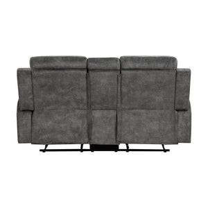 Textured Microfiber Double Reclining Loveseat