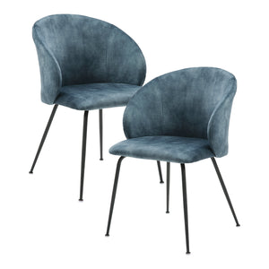 Velvet Fabric Dining Chair, Set of 2