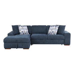 Chenille Fabric 2-Piece Sectional with Left Chaise