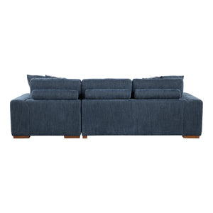 Chenille Fabric 3-Piece Sectional with Right Chaise and Ottoman