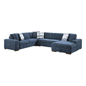 Chenille Fabric 4-Piece Sectional with Right Chaise