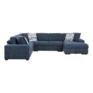 Chenille Fabric 4-Piece Sectional with Right Chaise