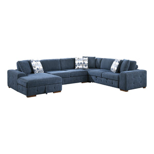 Chenille Fabric 4-Piece Sectional with Left Chaise