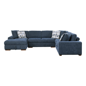 Chenille Fabric 4-Piece Sectional with Left Chaise