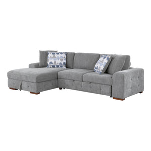 Chenille Fabric 2-Piece Sectional with Left Chaise