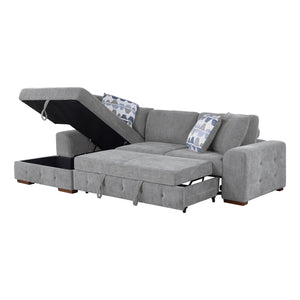 Chenille Fabric 2-Piece Sectional with Left Chaise