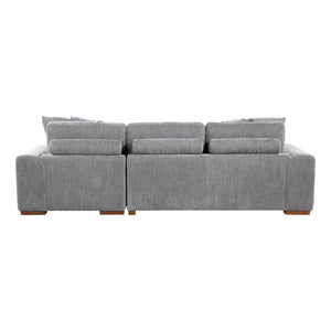 Chenille Fabric 3-Piece Sectional with Right Chaise and Ottoman