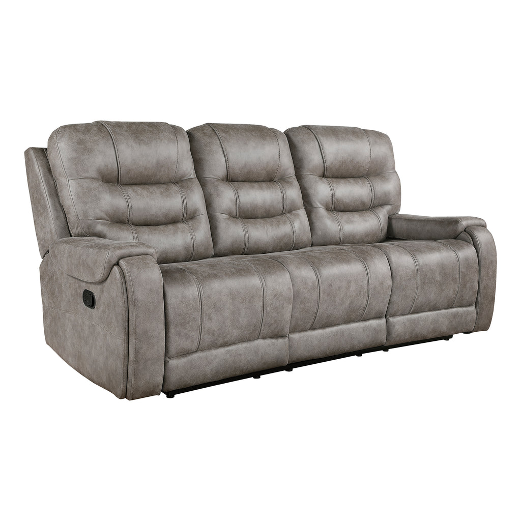 Polished Microfiber Double Reclining Sofa