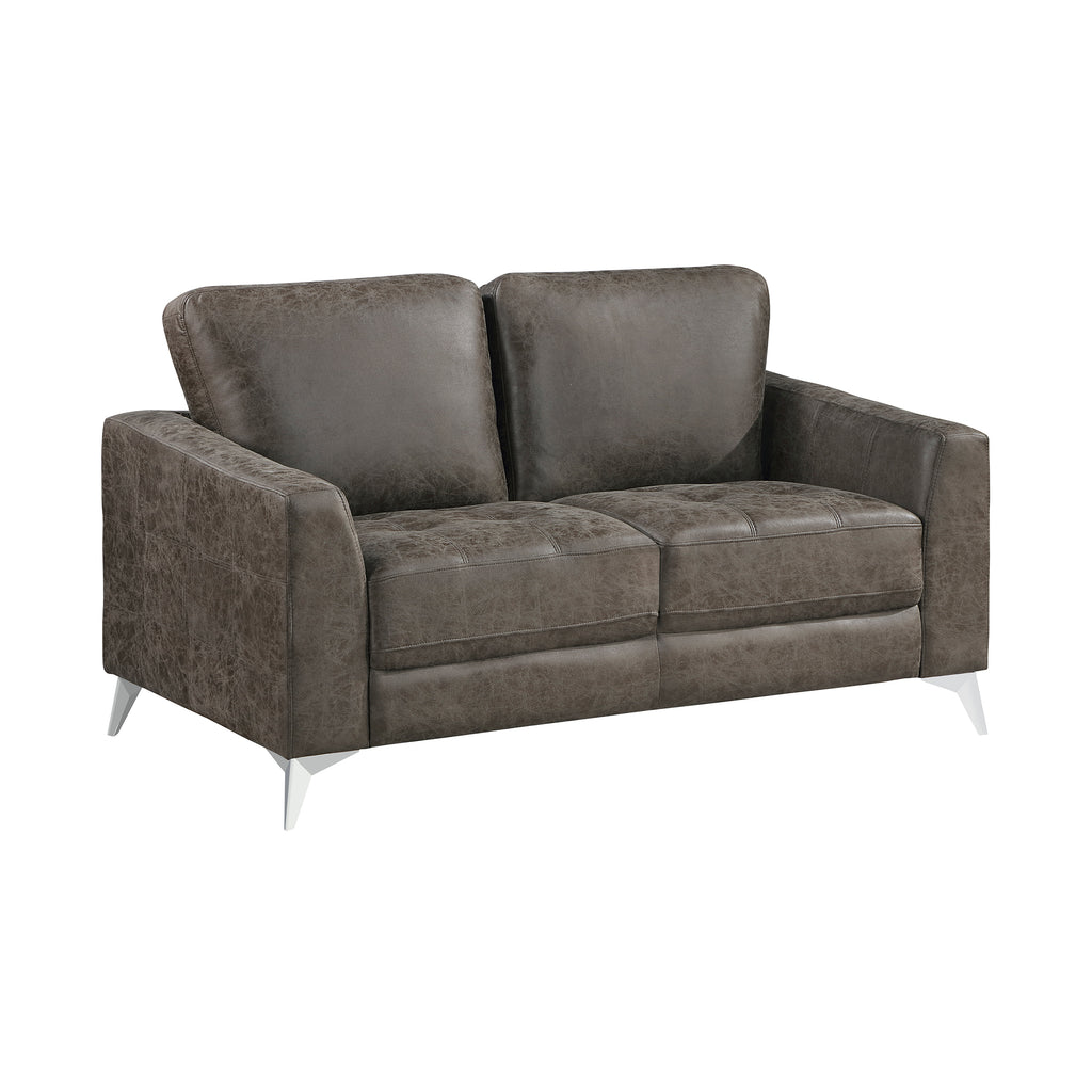 Polished Microfiber Living Room Loveseat