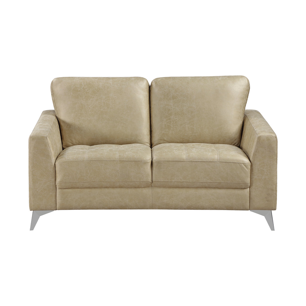 Polished Microfiber Living Room Loveseat