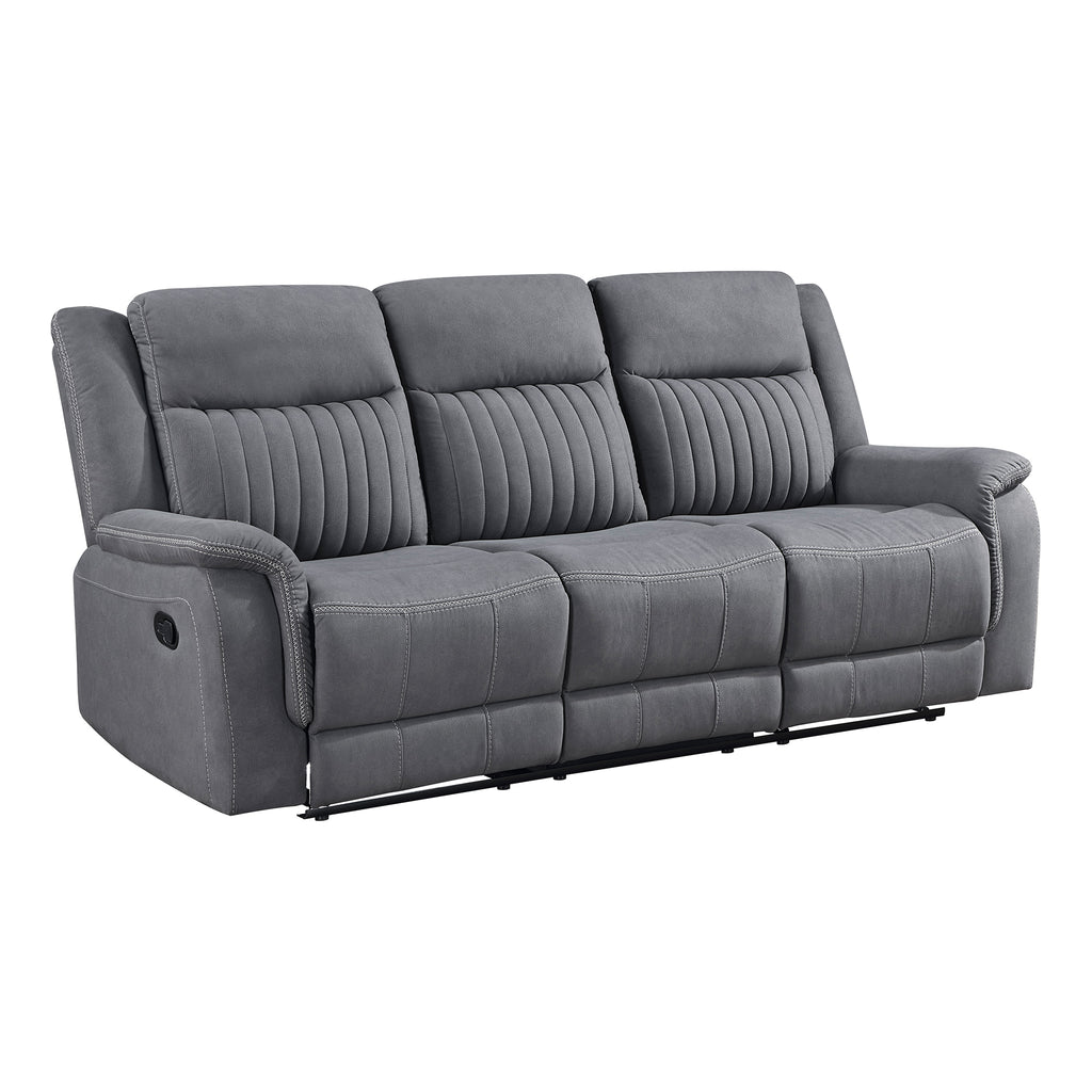 Polished Microfiber Double Reclining Sofa