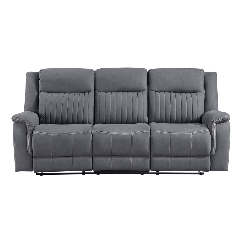 Polished Microfiber Double Reclining Sofa
