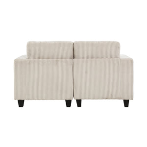 Corduroy Fabric Loveseat with Storage