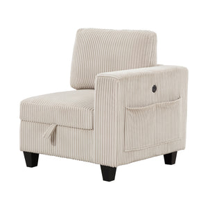 Corduroy Fabric Loveseat with Storage