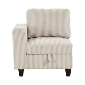 Corduroy Fabric Loveseat with Storage