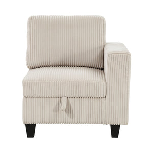 Corduroy Fabric Loveseat with Storage